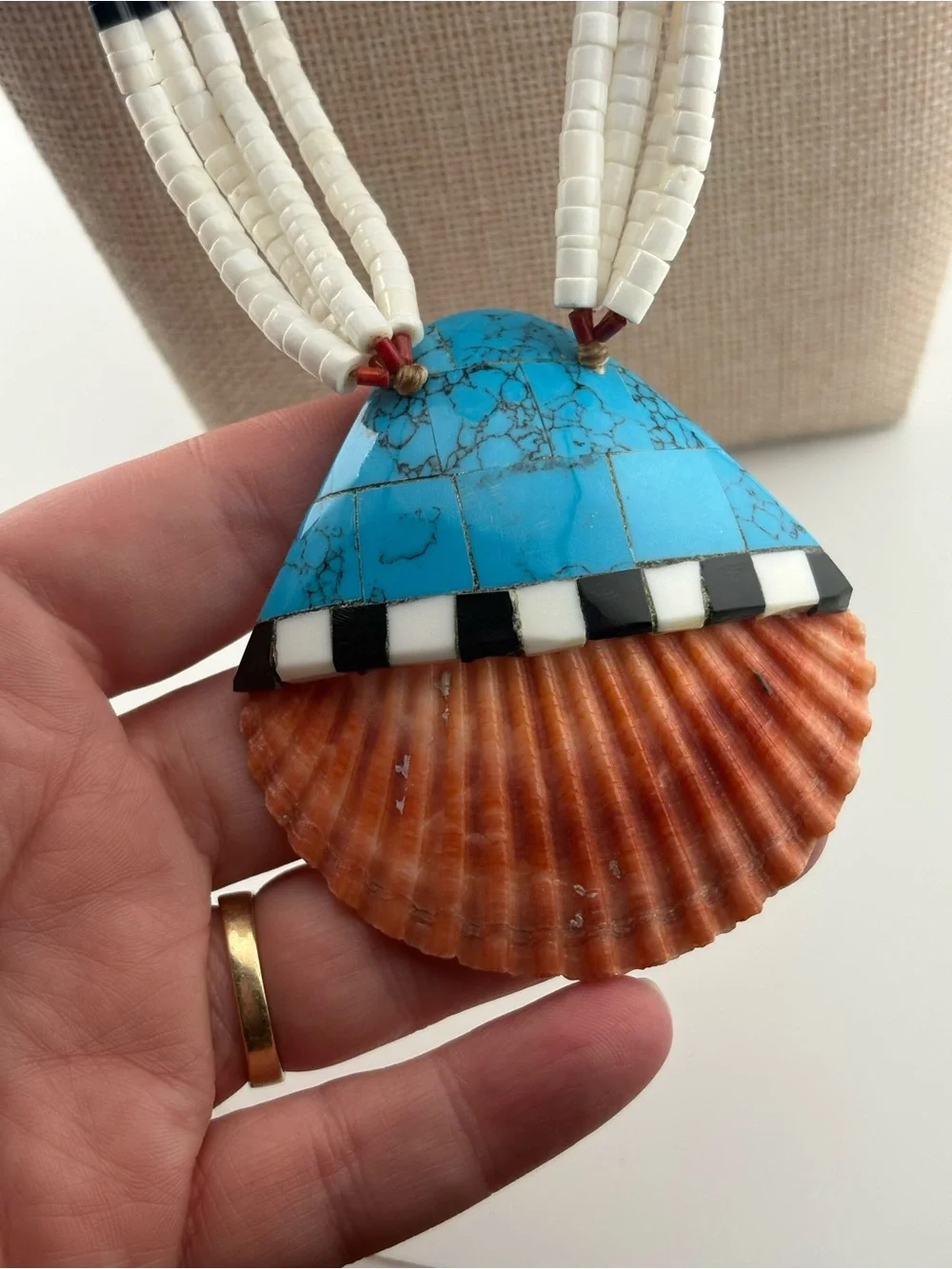 Santo Domingo Spiny Oyster Heishi Necklace